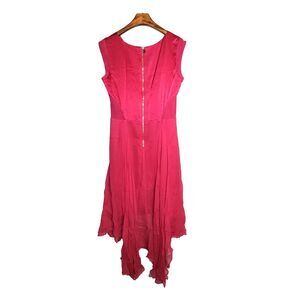 Women's 100% Silk Size [M] Medium Long Maxi Dress with Neck Strap SAH812